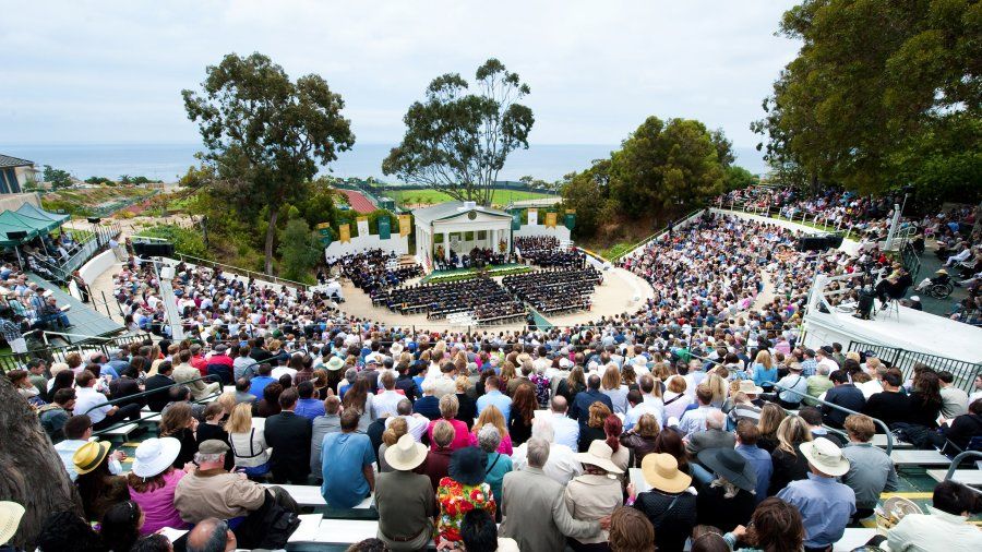 A large crowd packs 鶹's Greek Amphitheatre for Commencement